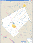 Bleckley County Wall Map Basic Style