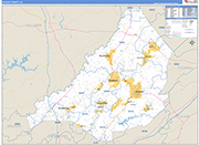 Blount County Wall Map Basic Style