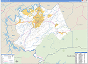 Blount County Wall Map Basic Style