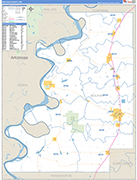 Bolivar County Wall Map Basic Style
