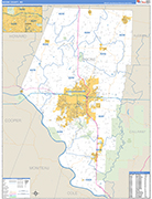 Boone County Wall Map Basic Style