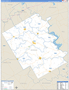 Bosque County Wall Map Basic Style