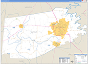 Boyle County Wall Map Basic Style