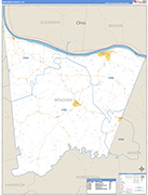 Bracken County Wall Map Basic Style