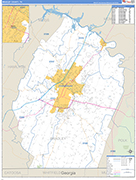 Bradley County Wall Map Basic Style