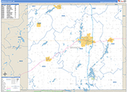 Branch County Wall Map Basic Style
