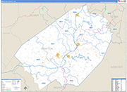 Braxton County Wall Map Basic Style