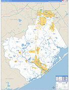 Brazoria County Wall Map Basic Style