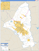 Brazos County Wall Map Basic Style