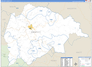 Breathitt County Wall Map Basic Style