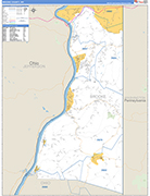 Brooke County Wall Map Basic Style