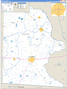 Brooks County Wall Map Basic Style