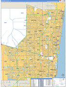Broward County Wall Map Basic Style