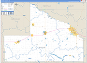 Brown County Wall Map Basic Style