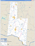 Brown County Wall Map Basic Style