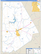 Brown County Wall Map Basic Style
