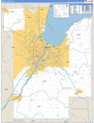 Brown County Wall Map Basic Style