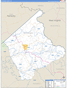 Buchanan County Wall Map Basic Style