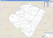 Buckingham County Wall Map Basic Style