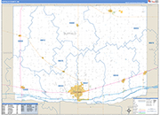 Buffalo County Wall Map Basic Style