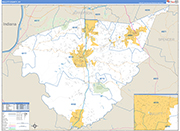 Bullitt County Wall Map Basic Style