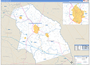 Bulloch County Wall Map Basic Style