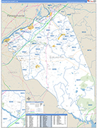 Burlington County Wall Map Basic Style
