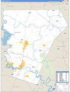 Burnet County Wall Map Basic Style