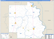 Burt County Wall Map Basic Style