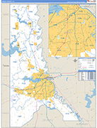 Caddo County Wall Map Basic Style