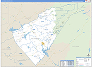 Calaveras County Wall Map Basic Style