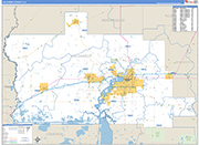 Calcasieu County Wall Map Basic Style