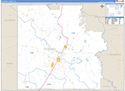 Caldwell County Wall Map Basic Style