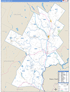 Caledonia County Wall Map Basic Style