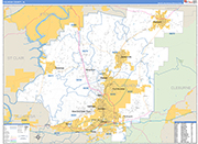 Calhoun County Wall Map Basic Style