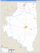 Calhoun County Wall Map Basic Style