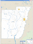 Calhoun County Wall Map Basic Style