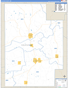 Calhoun County Wall Map Basic Style