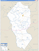 Calhoun County Wall Map Basic Style