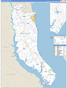 Calvert County Wall Map Basic Style
