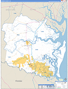 Camden County Wall Map Basic Style