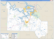Camden County Wall Map Basic Style