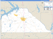Camp County Wall Map Basic Style
