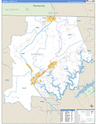 Campbell County Wall Map Basic Style