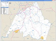 Campbell County Wall Map Basic Style