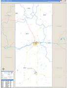 Campbell County Wall Map Basic Style