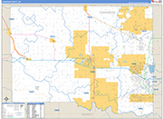 Canadian County Wall Map Basic Style