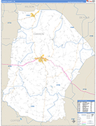 Cannon County Wall Map Basic Style