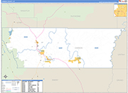 Carbon County Wall Map Basic Style