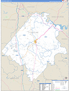 Caroline County Wall Map Basic Style